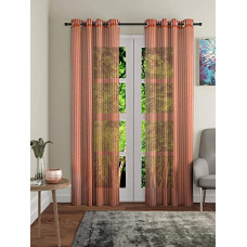 Deals, Discounts & Offers on  - Home Sizzler Zig Zag 2 Piece Rust Door Curtain, 7 feet