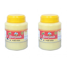 Deals, Discounts & Offers on  - BHAVYANSH Pure Desi Danedar Cow Ghee Ghee Mason Jar (1000ml X2) - Pack of 2