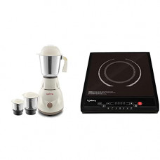Deals, Discounts & Offers on  - Lifelong Power Pro LLMG02 Mixer Grinder, 500W, 3 Jars (White/Brown) & Inferno Plastic VX LLIC10 2000-Watt Induction Cooktop with 7 Preset Indian Menu Option and Auto-Shut Off | Easy and Safe Cooking
