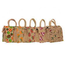 Deals, Discounts & Offers on Outdoor Living  - Sainik Jute Lunch Bag For Women and Men Multicolor Lunch Bag with Zip (Pack of 5)