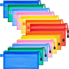 Deals, Discounts & Offers on  - DIY Crafts Pencil Pouch Zipper File Bags Waterproof Plastic Double Layer For Pen Bag Cosmetics Supplies Travel Accessories (Pattern No #4 14x1, 7 Colors 7x2=14)
