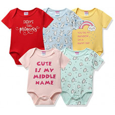 Deals, Discounts & Offers on Baby Care - [Size 6- 9M] Mom's Love HF HS Bunny AOP P05 Girls INF Bodysuit Regular Baby and Toddler Sleepers