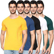Deals, Discounts & Offers on Men - [Size L] OOBANI Men's Regular Fit Cotton T-shirt (Pack of 5)