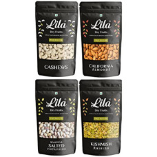 Deals, Discounts & Offers on  - LILA DRY FRUITS Combo Pack, 1 kg [250g x 4] [ Almonds, Cashews, Pistachios, Raisins], Dry Fruits