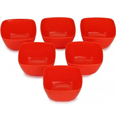 Deals, Discounts & Offers on  - Afast Colorful Table Ware Plastic Bowl Set of Six (Red)