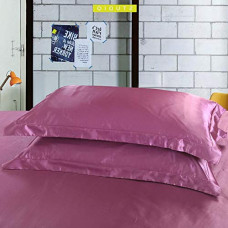 Deals, Discounts & Offers on  - DEHMAN Satin 600 TC Pillow Cover, King - 20 x 36 Inch, Pink, 2 Pieces