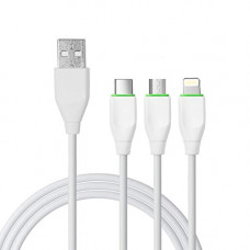 Deals, Discounts & Offers on Mobile Accessories - InOne 3 in 1 Micro USB/Type-C/Lightning Cable Braided Cable Data Cable Charging Cable