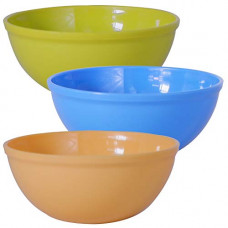 Deals, Discounts & Offers on  - Wonder Sigma 1500 Microwave Safe Multipurpose Plastic Bowl Set,3 pc Bowl 1300 ml, Dark Blue Yellow Green Color, Made in India, KBS02319