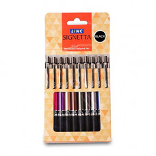 Deals, Discounts & Offers on Stationery - Linc Signetta Ball Pen, Black, 10 pcs