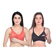 Deals, Discounts & Offers on Women - [Size 30] Hiya (Here is your affinity) Women's Full Coverage Non Padding Maternity Bra Pack of 2, Multicolor (Size: 28 to 44 in C-Cups