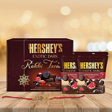 Deals, Discounts & Offers on  - Hershey's Exotic Dark Chocolate Rakhi Gift Pack -Pomegranate|with Rakhi |1 Gift Hamper (2*100 gm Pack)