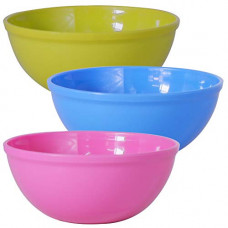 Deals, Discounts & Offers on  - Wonder Sigma 1000 Microwave Safe Premium Quality Multipurpose Plastic Bowl Set,3 pc Bowl 650 ml, Dark Blue Green Pink Color, Made in India, KBS02217