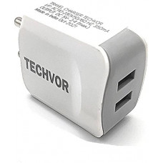 Deals, Discounts & Offers on Mobile Accessories - Techvor 3.0A 12W Dual Port USB Smart Charger, Made in India,Fast Charging Power Adaptor Without Cable