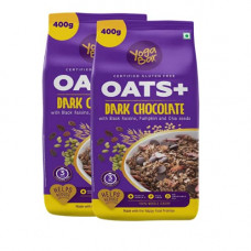 Deals, Discounts & Offers on  - Yogabar Dark Chocolate Oats 400g | Gluten Free Golden Oats | Healthy Breakfast Cereal with Wholegrain Oats (Dark Chocolate Oats, 800g)