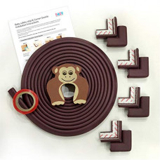 Deals, Discounts & Offers on Baby Care - BabySafeHouse Edge Guard and Corner Protector  Extra Long 19ft (16.5ft Edge + 8 Pre-Taped Corner Guards) and Monkey Shape Door Stopper (Brown Color)