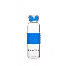 Deals, Discounts & Offers on  - Signoraware Aqua Tone Borosilicate Glass Water Bottle, Set of 1, (Blue, 360ml/18mm)