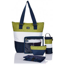 Deals, Discounts & Offers on Baby Care - Amazon Brand - Solimo 5-Piece Tote Diaper Bag, Green
