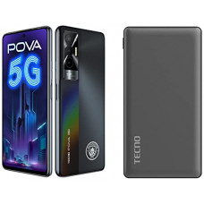 Deals, Discounts & Offers on Mobile Accessories - [For Federal Debit Card EMI] Tecno POVA 5G (8GB+128GB)+ Tecno Powerbank