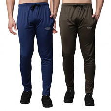 Deals, Discounts & Offers on Men - VIMAL JONNEY Dryfit Solid Lycra Multicolor Trackpants For Men (Pack of 2)-Dryfit_D10_BLU_OLV_02-P