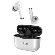 Deals, Discounts & Offers on Headphones - pTron Bassbuds Pixel with Dedicated Movie/Gaming Mode, 50ms Low Latency, 35Hrs Total Playback Time, True Wireless Bluetooth 5.1 Headphones, Punchy Bass, Touch Control, & Type-C Fast Charging (White)