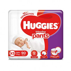 Deals, Discounts & Offers on Baby Care - Huggies Wonder Pants Extra Small / New Born (XS / NB) Size Diaper Pants, 90 Count, With Bubble Bed Technology For Comfort