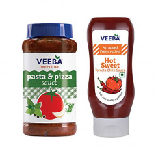 Deals, Discounts & Offers on  - Veeba Pasta-Pizza Sauce,525g & Hot Sweet Tomato Chilli Sauce Pet Bottle,360g - Pack of 2
