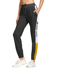 Deals, Discounts & Offers on Women - [Size L] Jump Cuts Printed Women's Charcoal, White Cotton Trackpant