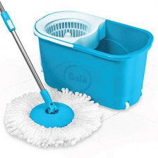 Deals, Discounts & Offers on Home Improvement - Gala e-Quick Spin Mop, Easy Wheels & Big Bucket with 2 Microfiber Refills, Floor Cleaning Mop with Bucket, pocha