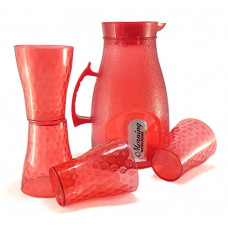 Deals, Discounts & Offers on  - BOXHUM Plastic Unbreakable Water Jug with Lid & Handle Beautiful 2L Jug with 4 Pieces Glasses Set