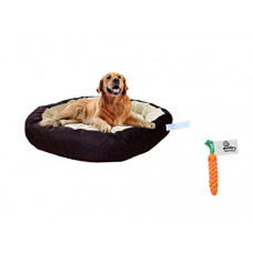 Deals, Discounts & Offers on  - Ultra Soft Cream Brown Color Reversible Washable Dog & Cat Bed Small with 1 Rope Toy