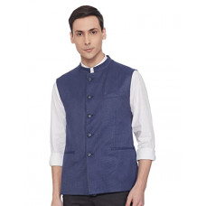Deals, Discounts & Offers on Men - Van Heusen Men's Waistcoat (VHWC318M005267_Blue_38)