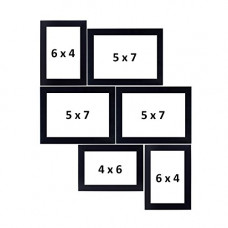Deals, Discounts & Offers on  - Byte Shop Fiber Wood Photo Frame Set of 6 Individual Photo Frames (Size :- 3 Piece of 5 x 7 inches and 3 Piece of 4 x 6 inches) with Hanging Accessories