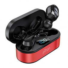 Deals, Discounts & Offers on Headphones - pTron Bassbuds Plus in-Ear True Wireless Stereo Headphones with Mic, Deep Bass TWS Earbuds, Made in India Bluetooth Earphones with Voice Assistance, IPX4 Sweat & Water Resistant Earbuds (Red & Black)