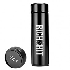 Deals, Discounts & Offers on  - RichShit Double Walled Vacuum Insulated Stainless Steel Smart Water Bottle (Black, 500 ml)