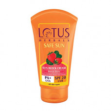 Deals, Discounts & Offers on Beauty Care - Lotus Safe Sun Sunblock Cream SPF 20 PA+, Sweat & Waterproof, Non-greasy Sunscreen, 50g
