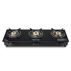 Deals, Discounts & Offers on  - Lifelong LLGS930 Manual Ignition, High Efficiency 3 Burner Gas Stove with Toughened Glass Top, ISI Certified, For LPG Use (1 Year Warranty, Doorstep Service, Black)
