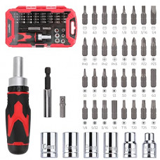 Deals, Discounts & Offers on Hand Tools - AmazonBasics 41-Piece Magnetic Ratchet Screwdriver Set, multicolor