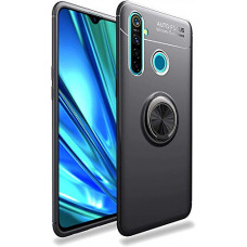Deals, Discounts & Offers on Mobile Accessories - Spazy Case Realme X50 Pro Sleek Rubberized Case with Chrome Plating Ring Stand Back Cover Case Designed