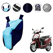 Deals, Discounts & Offers on Accessories - Auto Pearl Cyan Blue Matty Bike Body Cover with Mirror Pockets Buckle Belt Compatible with - 