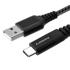 Deals, Discounts & Offers on  - Ambrane Unbreakable 3A Fast Charging Braided Type C Cable  1.5 Meter (RCT15 (A), Black) Supports QC 2.0/3.0 Charging
