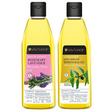 Deals, Discounts & Offers on Beauty Care - Soulflower Bhringraj Oil 225ml and Rosemary Lavender Oil 225ml Pure, Natural and Coldpressed
