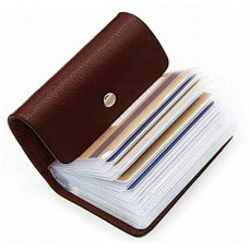 Deals, Discounts & Offers on  - OFIXO Leatherite Business Card Holder ID/Visiting/Debit/Credit Card Holder Case Card (Dark Brown)