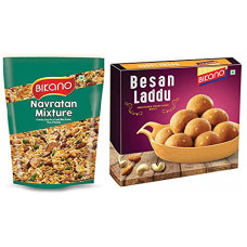 Deals, Discounts & Offers on  - Bikano Navratan Mixture, 1kg and Besan Laddu Special, 400g