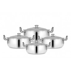 Deals, Discounts & Offers on  - Bertol Kitchenware 4 Pcs Stainless Steel Handi with Lid 1050 mL, 800 mL, 500 mL, 400 mL ( Pack of 4 )