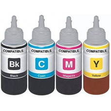 Deals, Discounts & Offers on  - Kataria Refill Ink For Use in Epson L220 Printer Ink Cartridge - Cyan, Magenta, Yellow & Black - 70 ML Each Bottle, Standard (INKSETCYMB10)