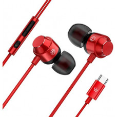 Deals, Discounts & Offers on Headphones - Wissenschaft JP53M Type-C Bullets Earphones Magnetic Headphones (Work with Phones Without 3.5mm Jack) (Red)