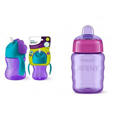 Deals, Discounts & Offers on Baby Care - Philips Avent Plastic BPA Free Material Aven Straw Cup SCF796/00 200 ML 1 Piece, Multi & Philips Avent Classic Plastic Spout Cup (Pink/Purple, 260ml)