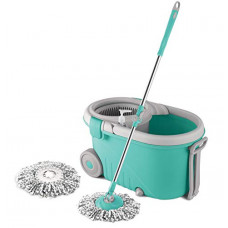 Deals, Discounts & Offers on Home Improvement - Spotzero by Milton Elegant Spin Mop With Big wheels (Aqua Green, Two Refills)