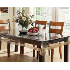 Deals, Discounts & Offers on  - Kuber Industries PVC 6 Seater Transparent Dining Table Cover - Gold,CTCOMPST01