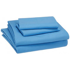 Deals, Discounts & Offers on  - AmazonBasics Kid's Sheet Set - Soft, Easy-Wash Microfiber Solid - Full, Azure Blue